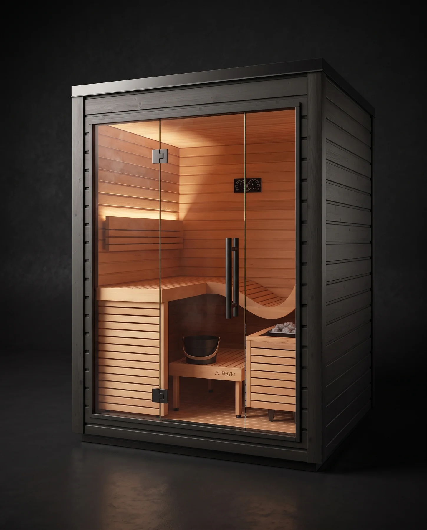 Auroom Aura Outdoor Cabin Sauna Kit, studio photograph
