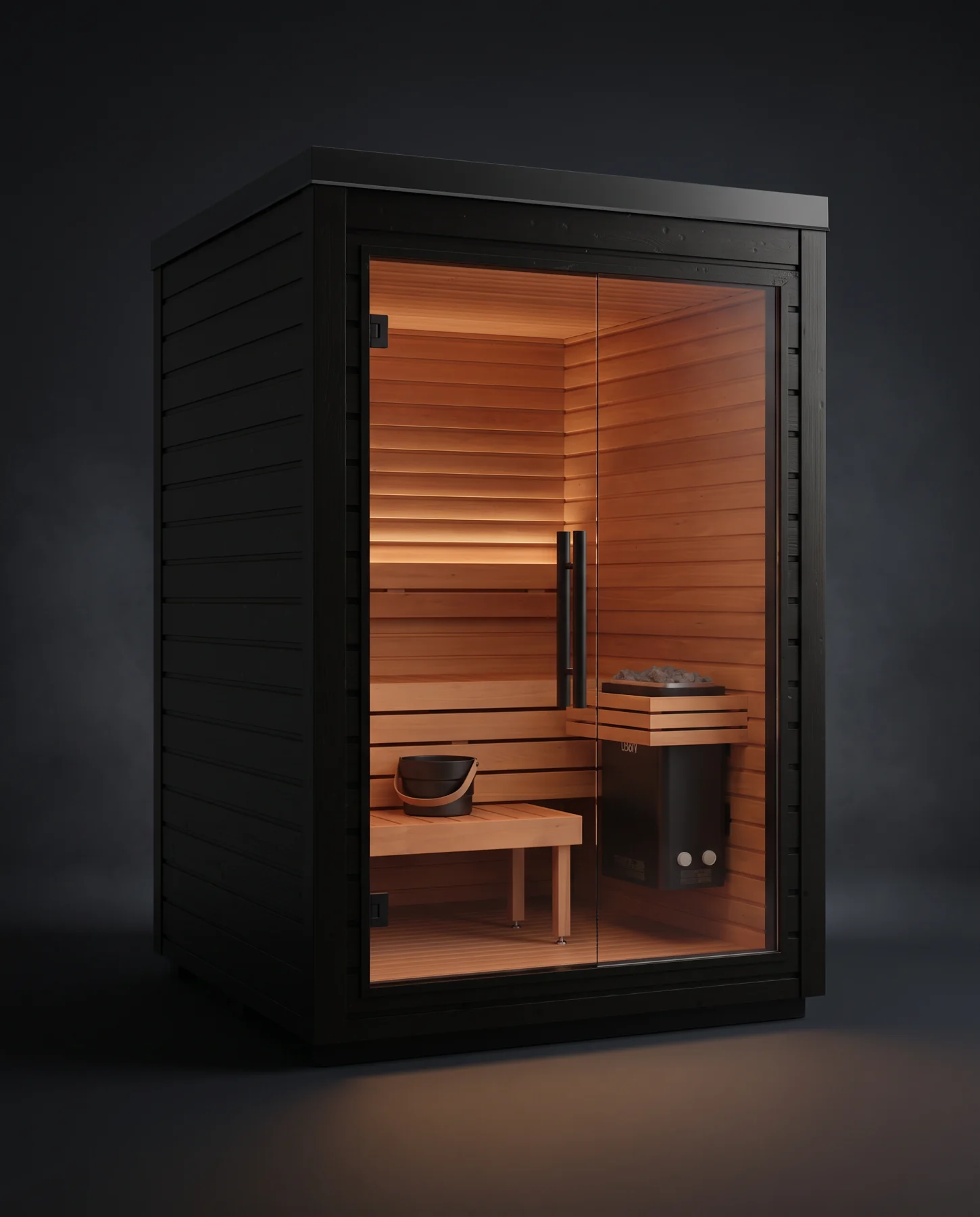Auroom Mira S Outdoor Cabin Sauna Kit, studio photograph