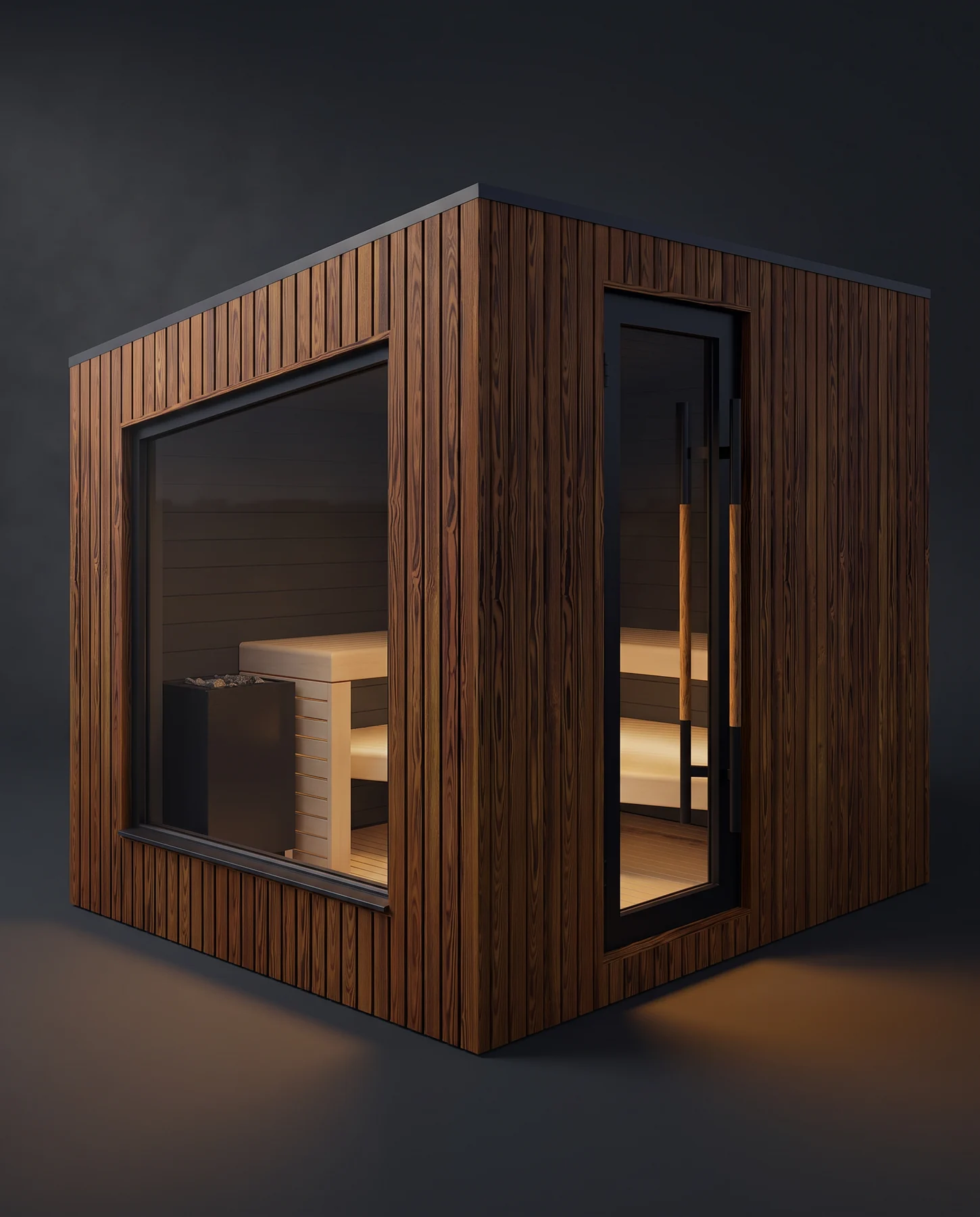 Auroom Terra S Outdoor Cabin Sauna, studio photograph