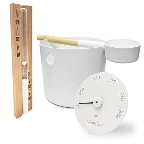 SaunaLife Bucket and Ladle Package 2 Timer, Thermometer w/Premium Bucket & Ladle - Sauna Accessory Package — photo 1