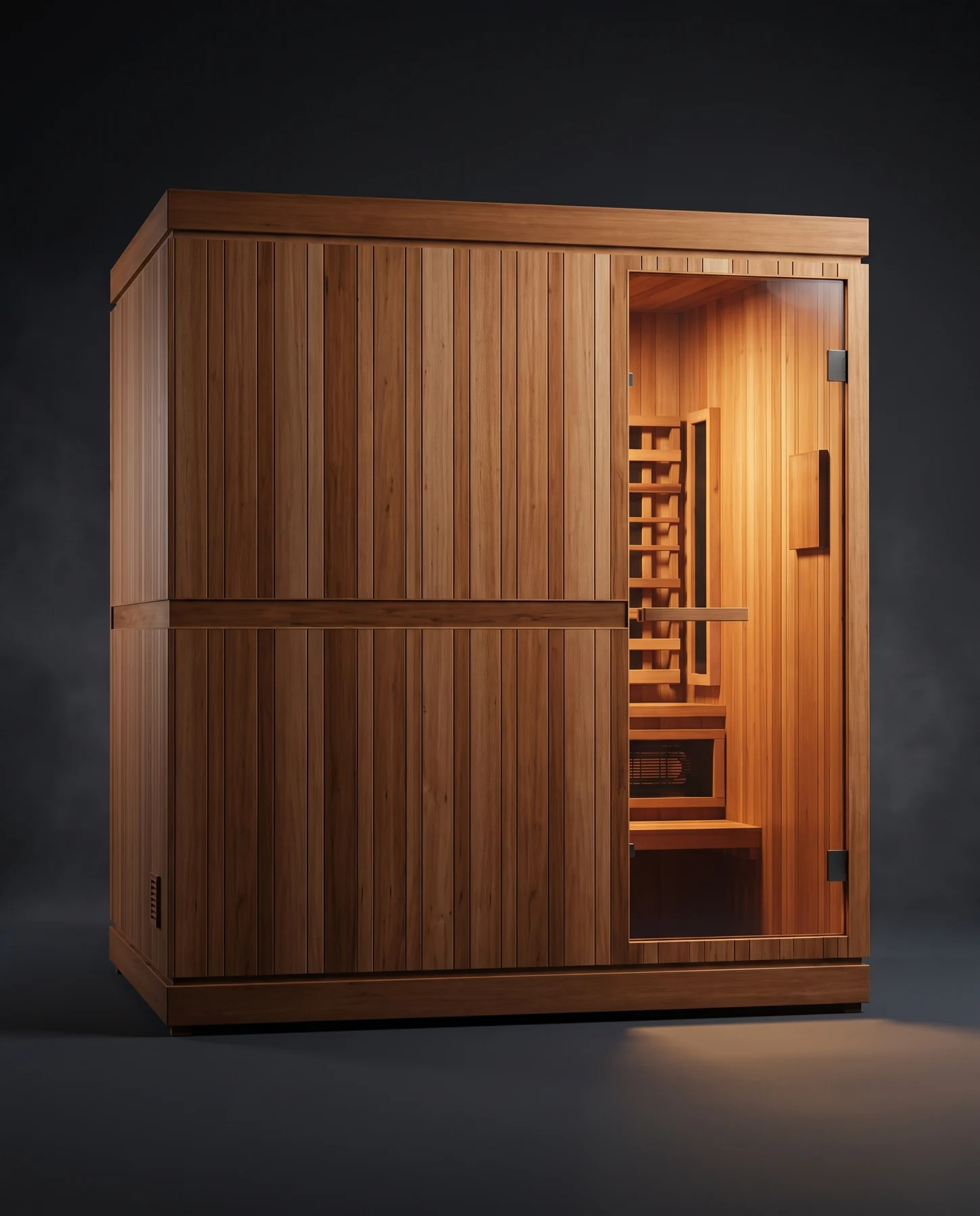 Finnmark FD-5 Trinity XL Infrared and Traditional 4-Person Hybrid Sauna, studio photograph