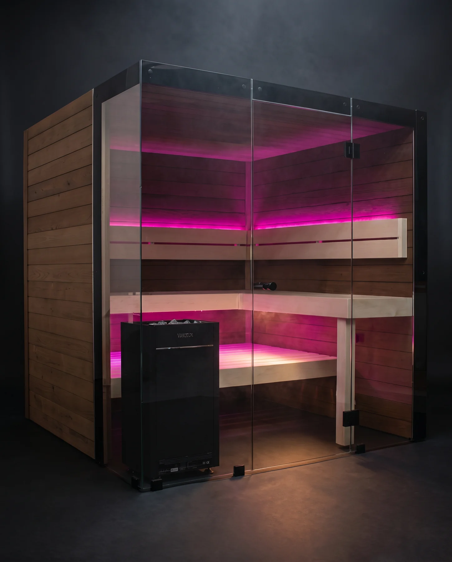 Harvia Block Indoor Sauna Cabin, studio photograph