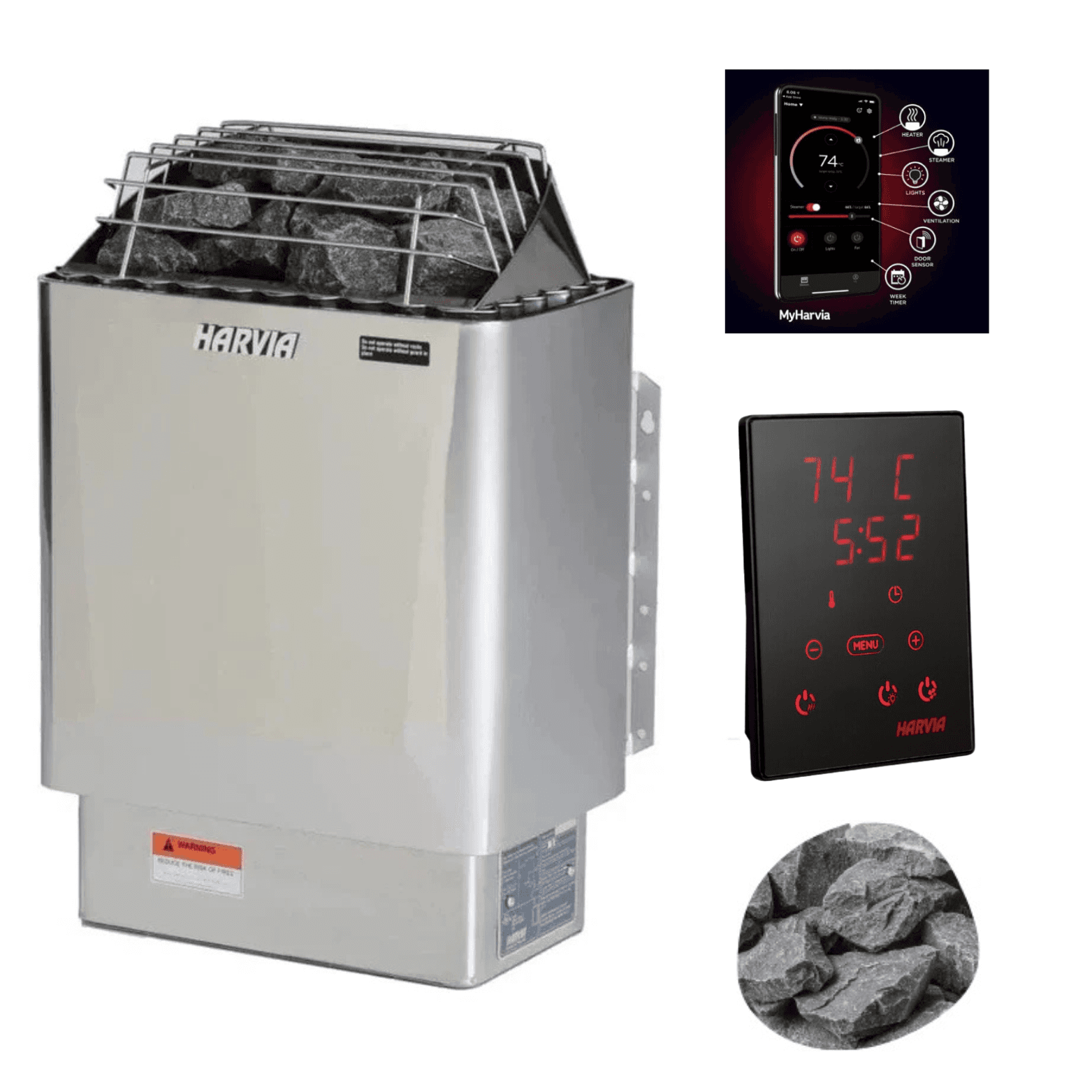 Harvia KIP60W Electric Sauna Heater Package — photo 1