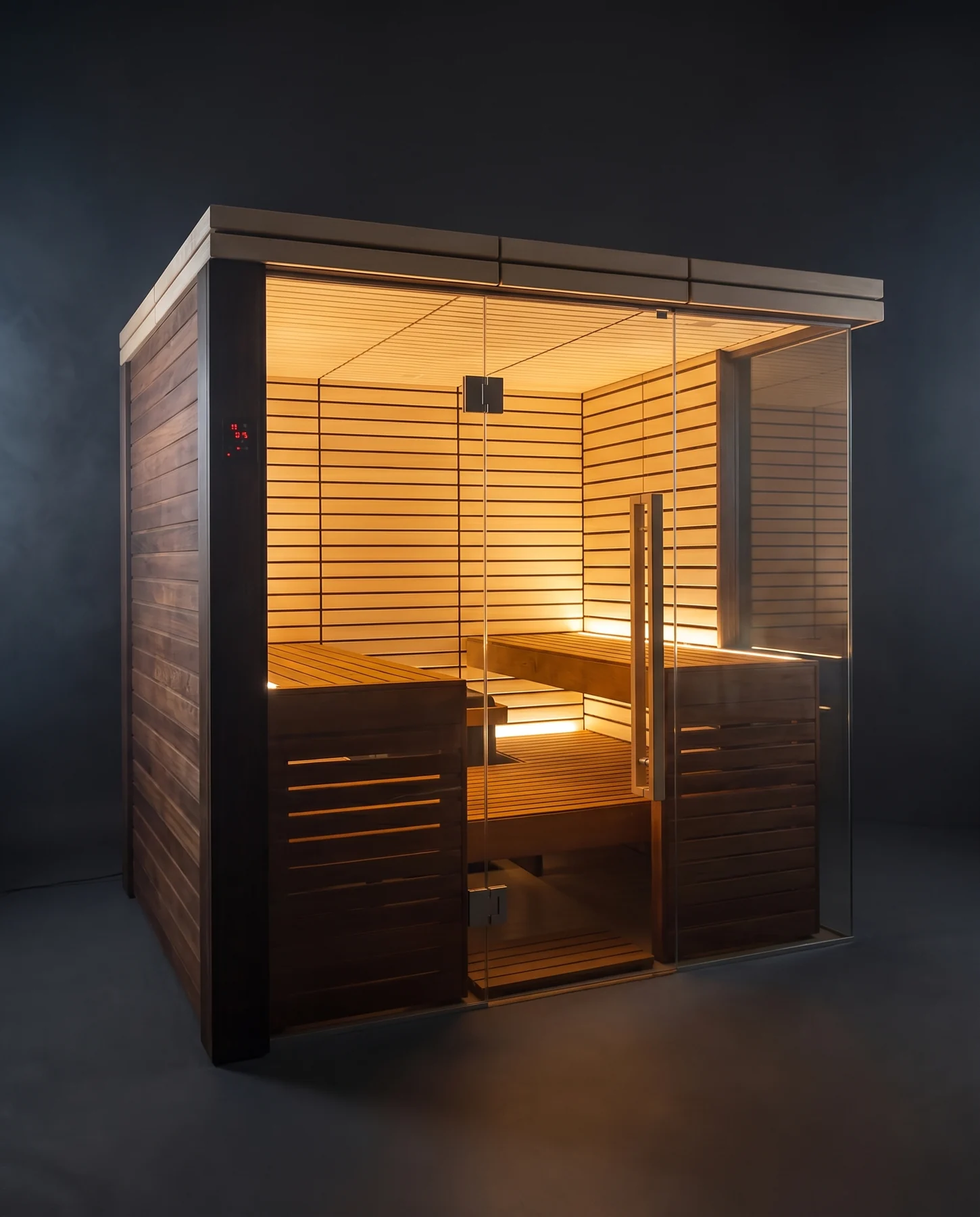 Harvia Lindea View Indoor Cabin Sauna Kit, studio photograph