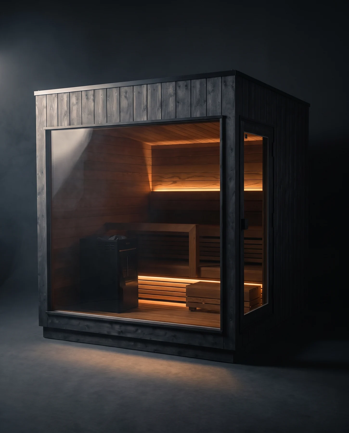 Thermasol Nordic Misty Pre-Assembled Outdoor Sauna Cabin, studio photograph