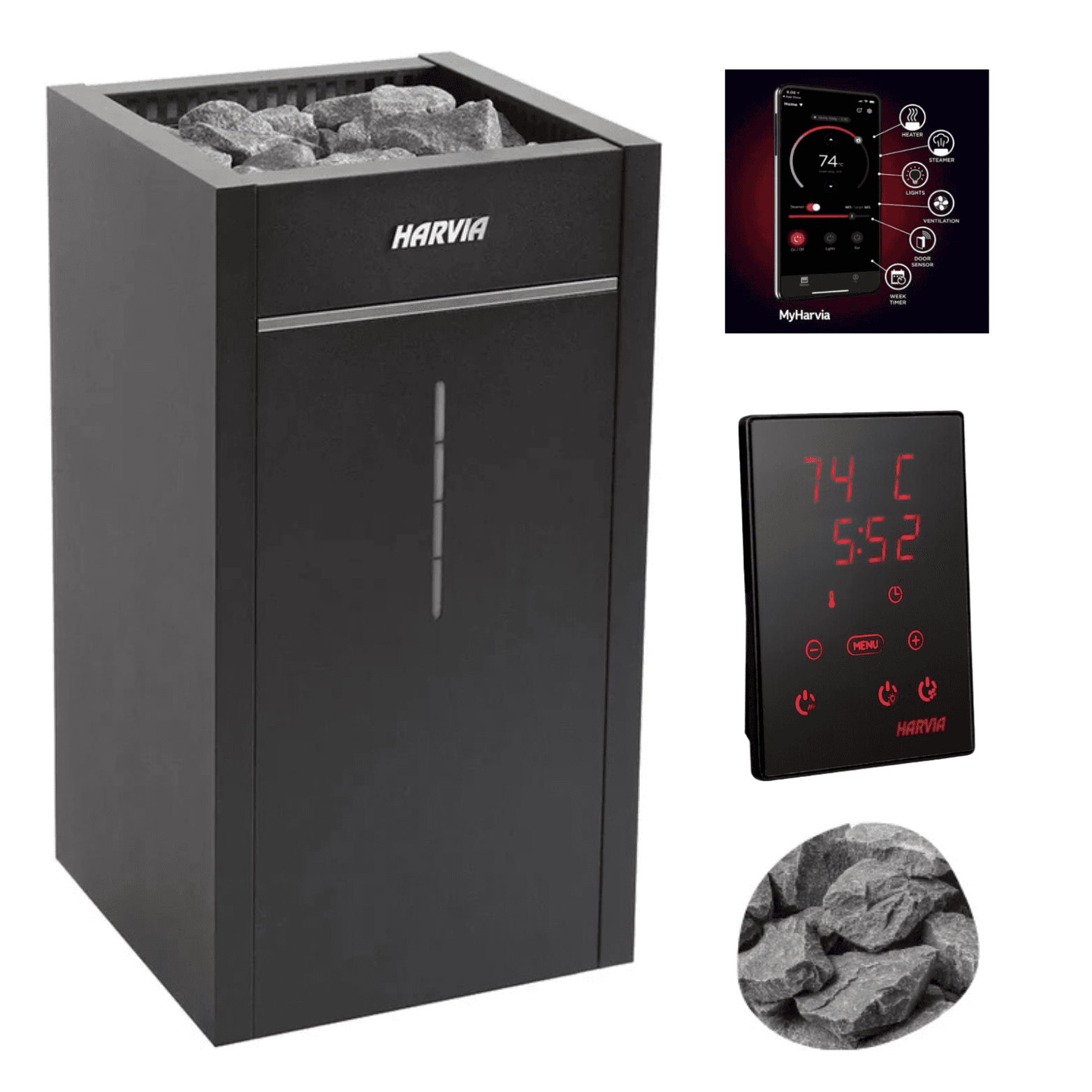 Harvia Virta Combi HL90SA Steamer & Electric Sauna Heater Package — photo 1