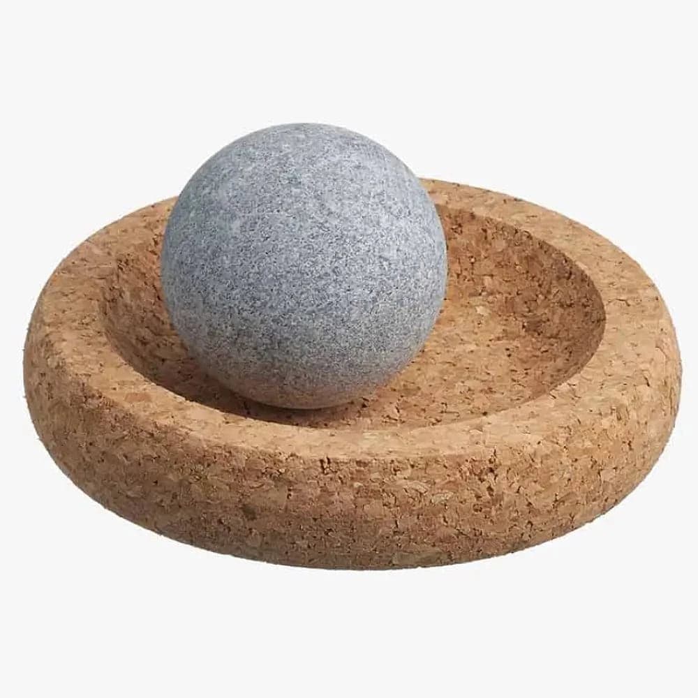 Hukka Mini SoleJoy Sauna Massage Stone with Natural Cork Base, Sphere — photo 1