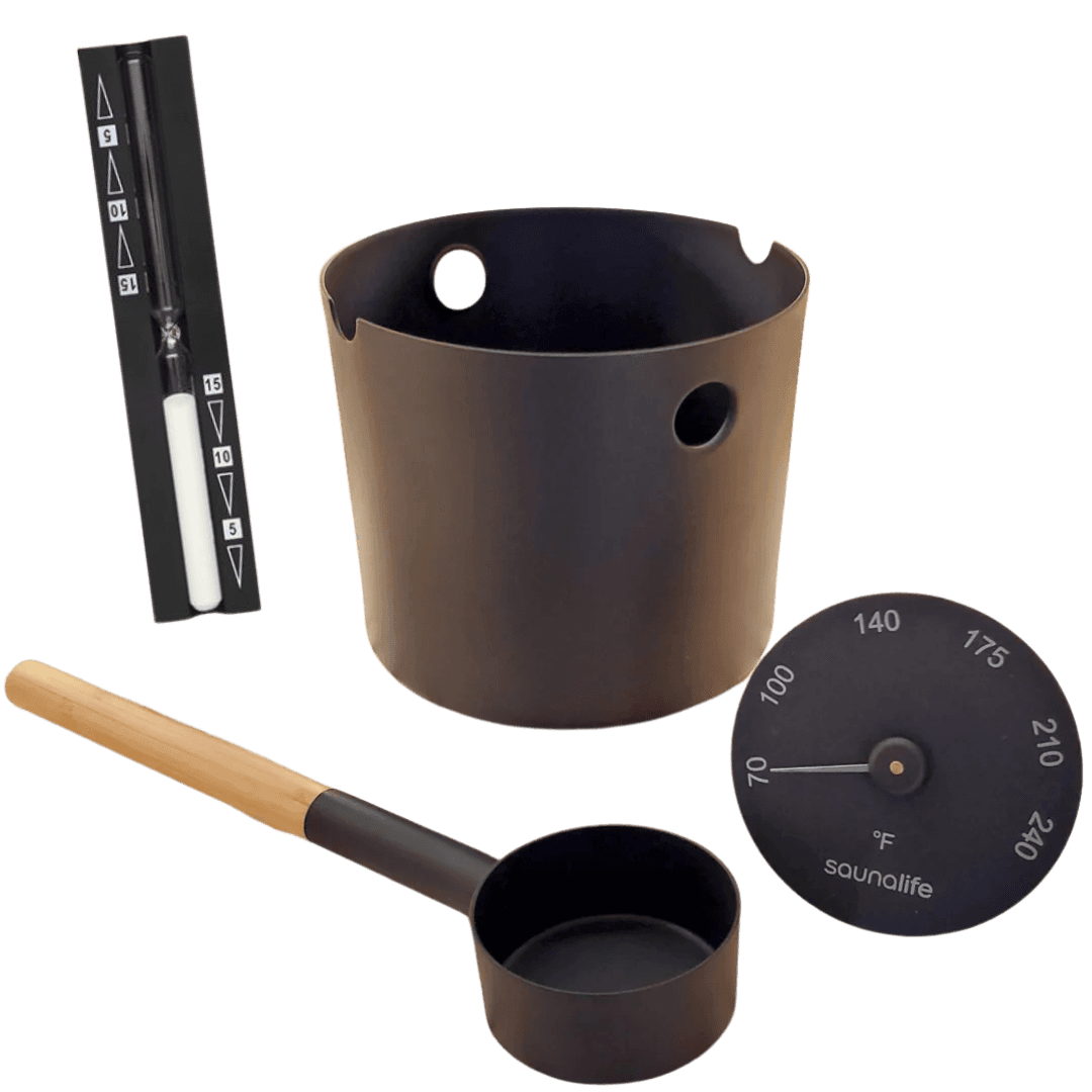 SaunaLife Accesory Package (Bucket, Ladle, Thermometer, Sand Timer) — photo 1