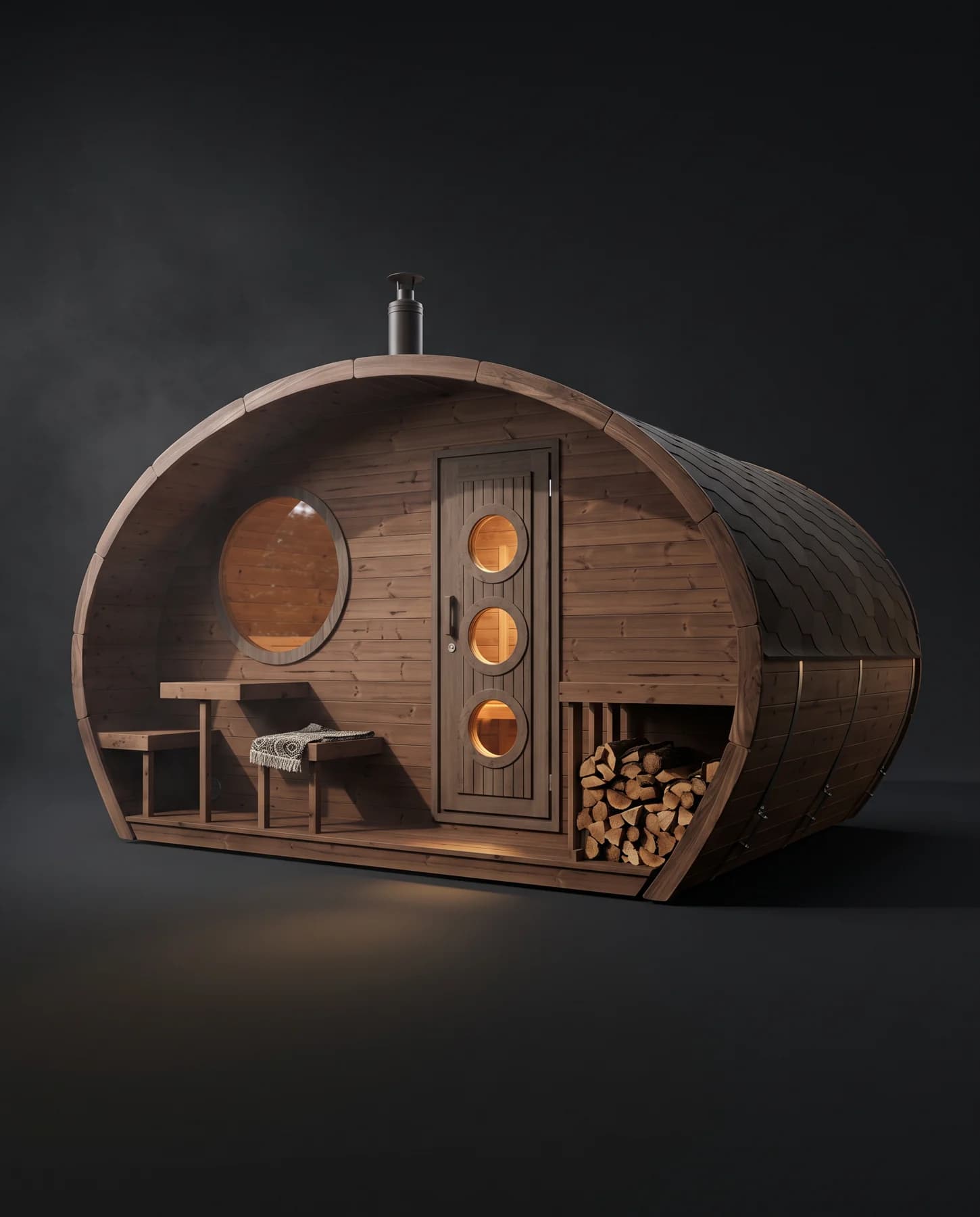 SaunaLife Model G11 8 Person Garden Series Outdoor Sauna, studio photograph