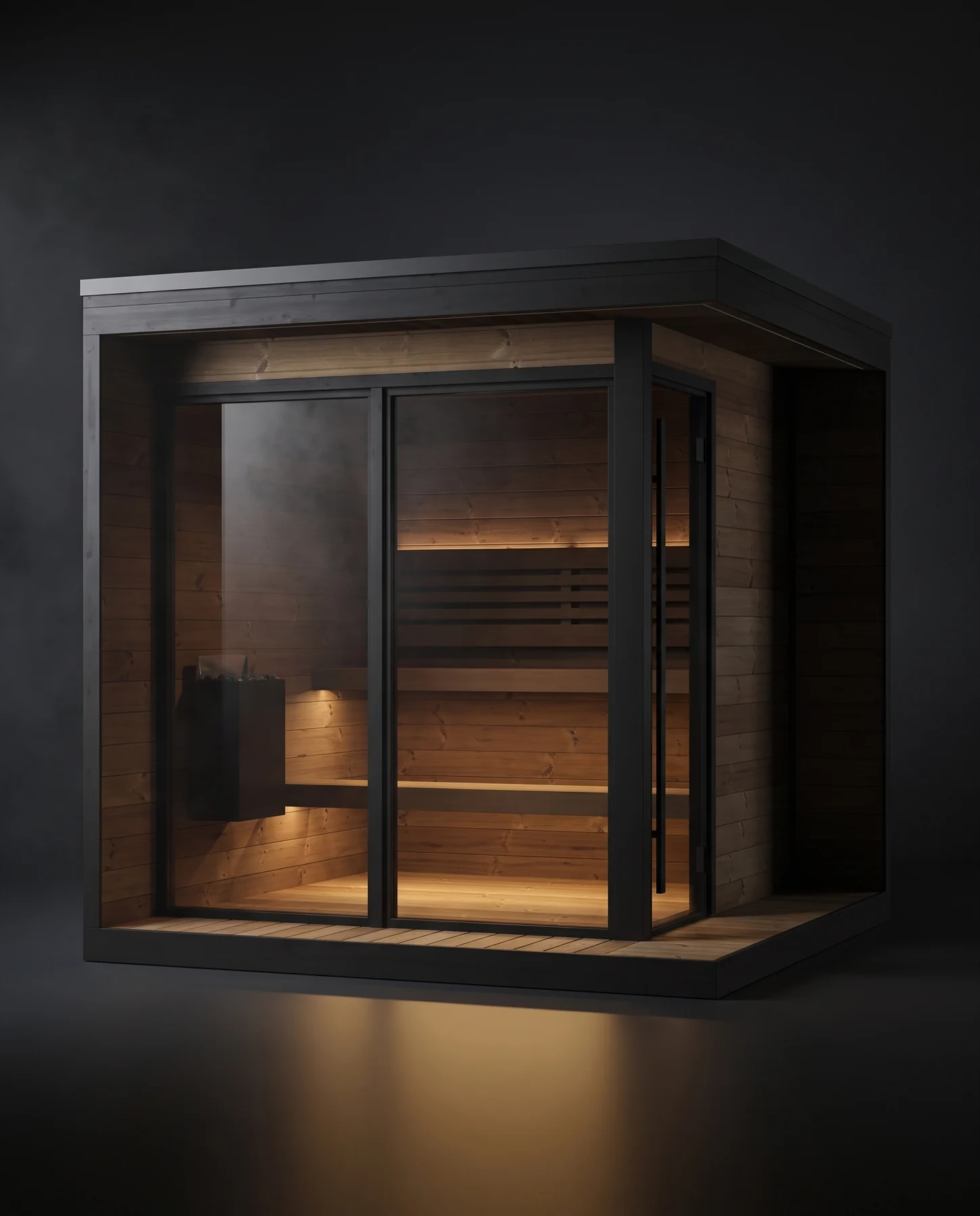 SaunaLife Model GL6 6 Person Garden Luxury Series Outdoor Sauna Kit, studio photograph