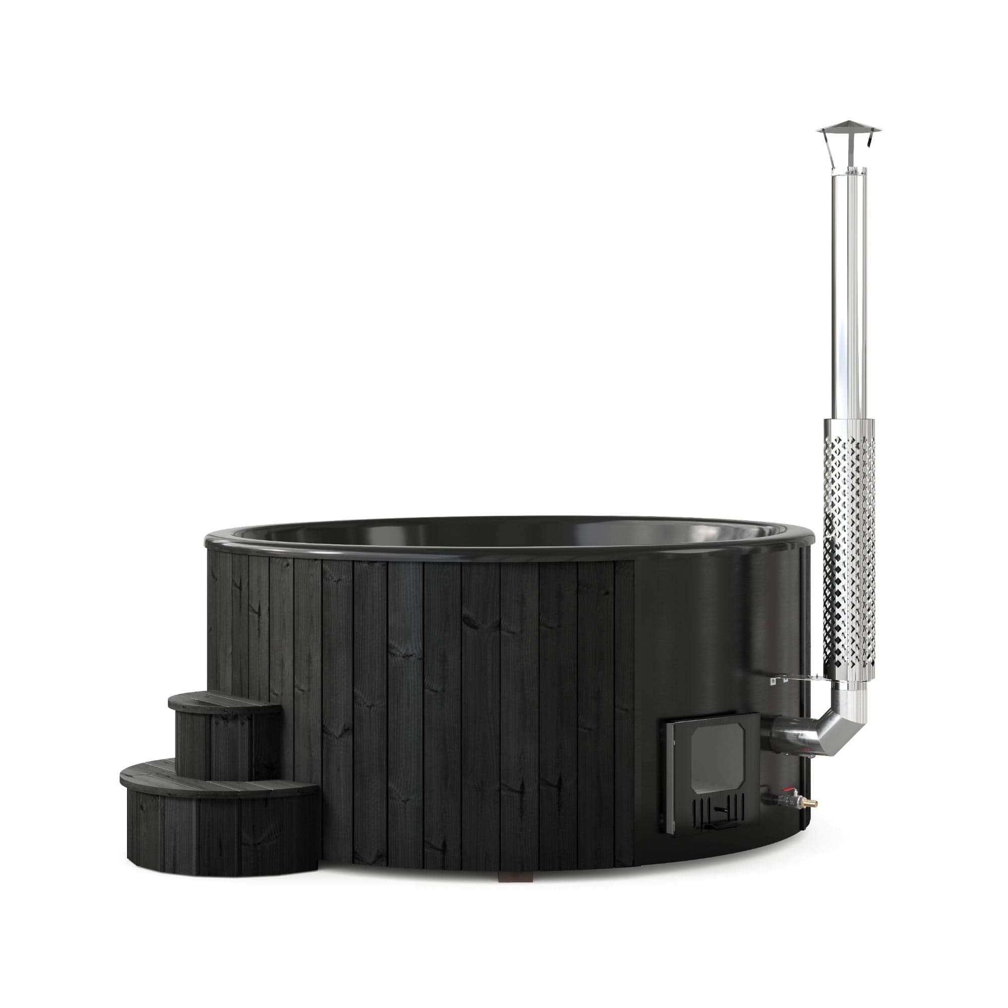 SaunaLife Model S6B - Up to 7 Persons - Home Wood-Burning Hot Tub - Black — photo 1