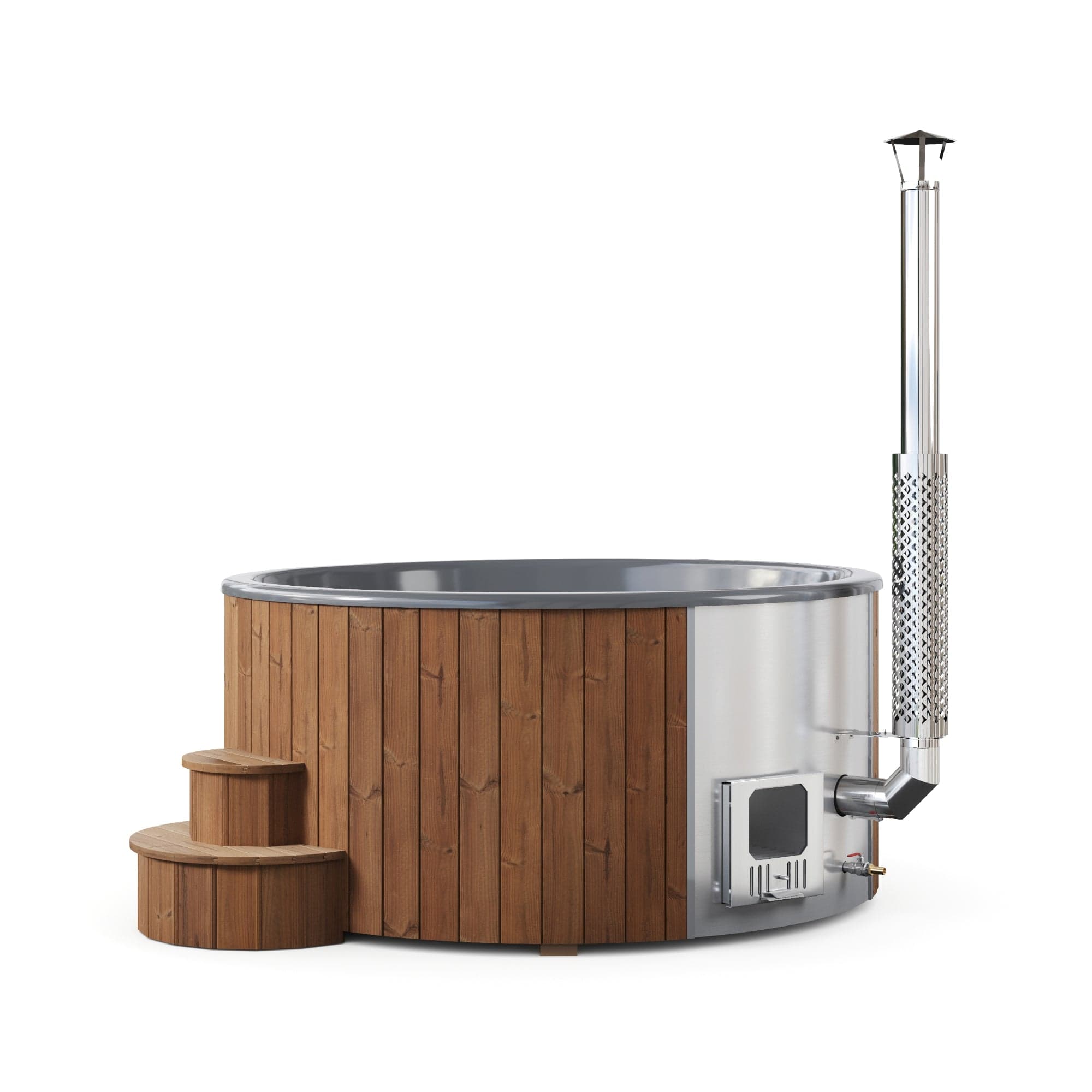 SaunaLife Model S6N - Up to 7 Persons Home Wood-Burning Hot Tub - Natural — photo 1