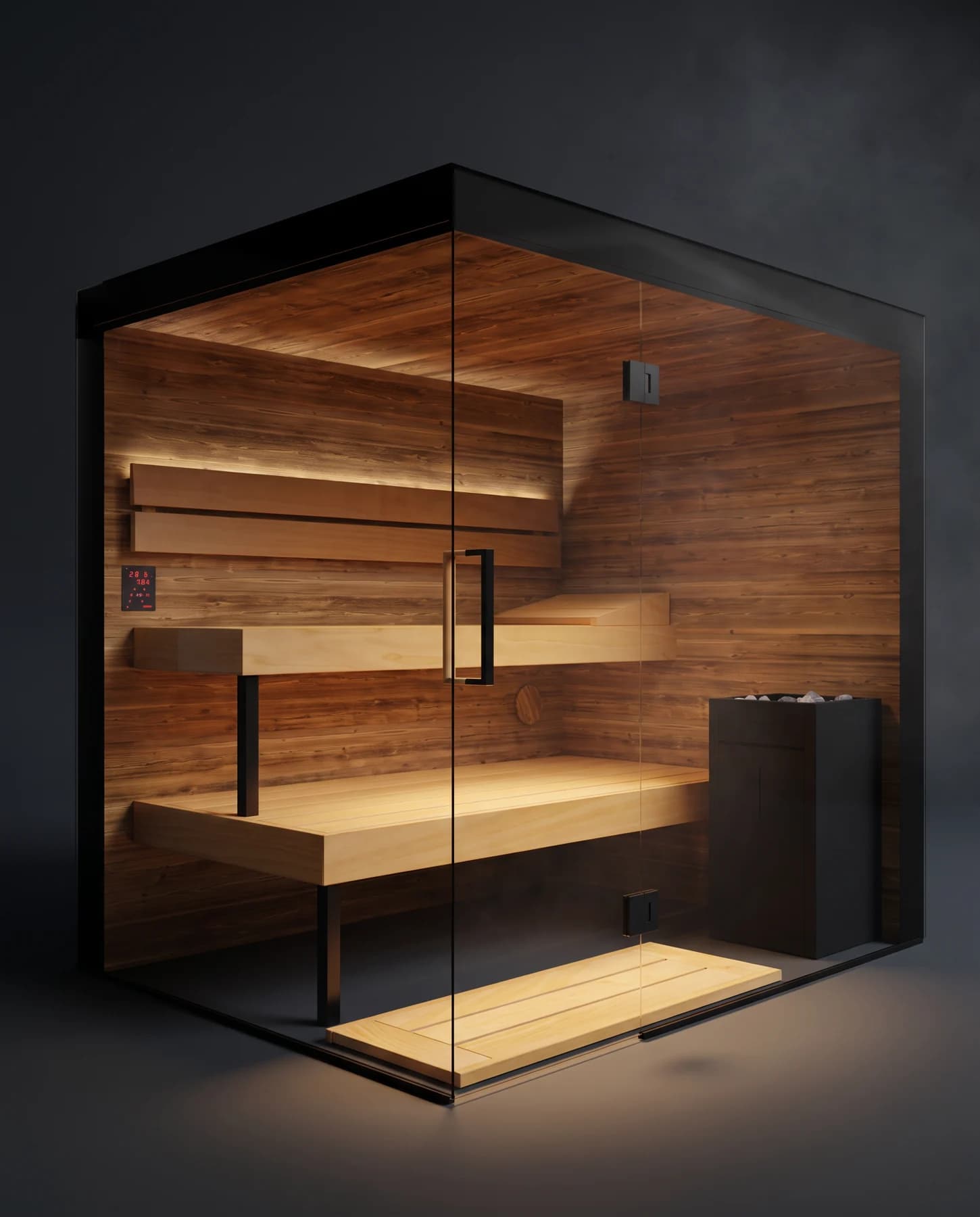 ThermaSol Lumaria Indoor Sauna Cabin, studio photograph
