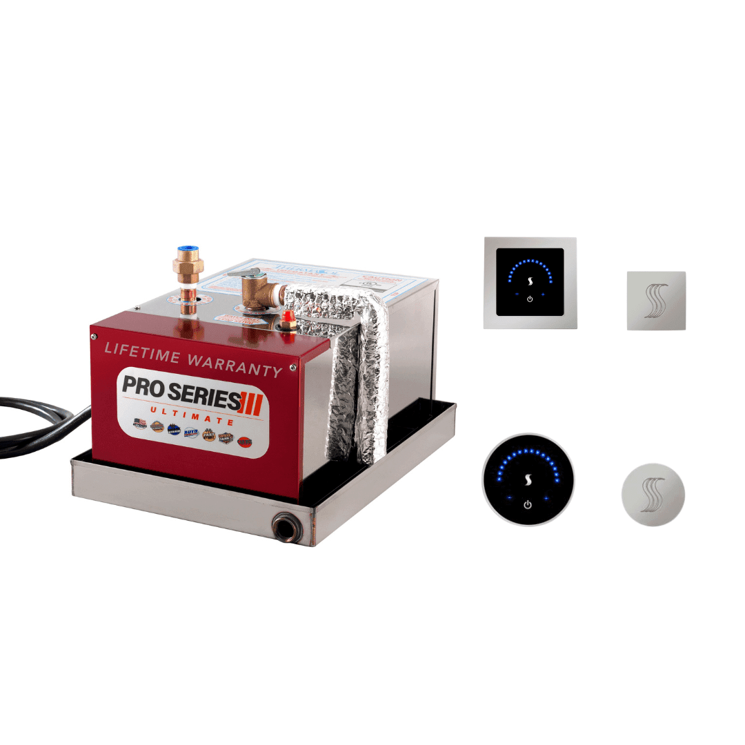 ThermaSol Steam Shower Package Complete All-In-One Pro Series Ultimate Generator and MicroTouch Control Kit Square or Round — photo 1