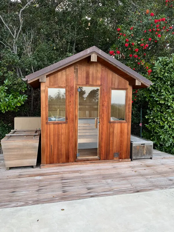 Outdoor sauna restoration, Atherton: photograph 1