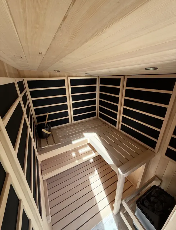 Sauna renovation with infrared and a Finnleo heater, Lafayette: photograph 1