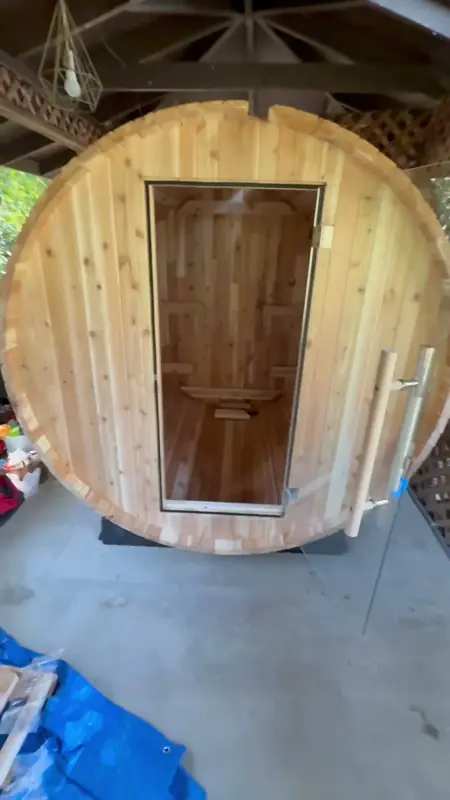 Almost Heaven Morgan barrel sauna, Novato: photograph 1
