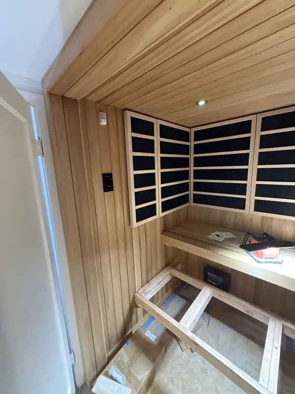 Custom Finnleo infrared sauna, Orinda: photograph 1