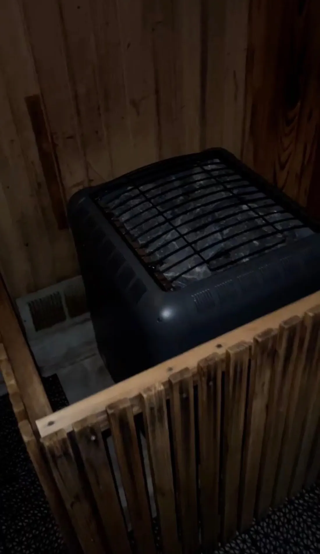 A new heater fitted under a bench